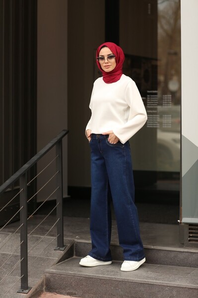 Neways - 1062-Denim Bol paça Pantolon Lacivert