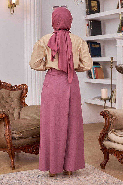 1073-Ancelina Pantolon etek Lila - 5