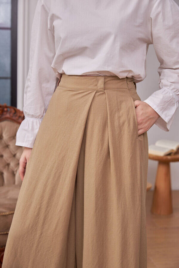 1073-Ancelina Pantolon etek Vizon