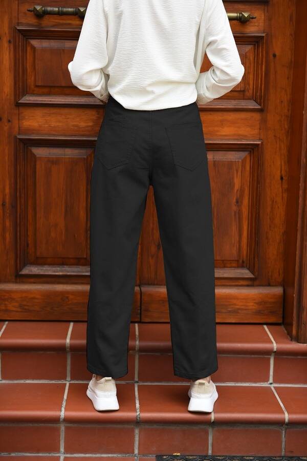 1131-DENİM MOM JEANS PANTOLON Siyah