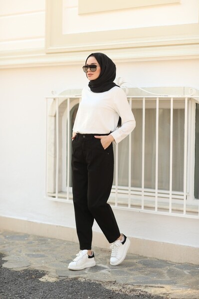 Neways - 1143-Denim Pensli Pantolon Siyah
