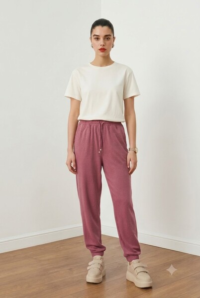 Neways - 1151-Ancelina Lastikli Pantolon Pudra