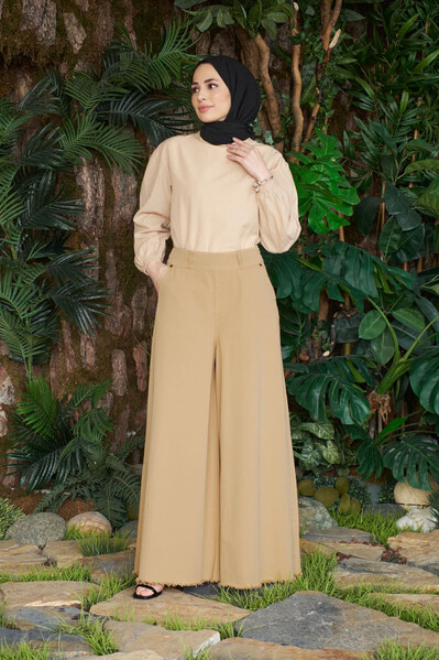 Neways - 1153-Püsküllü Pantolon Etek Bej Neways - 1153-Püsküllü Pantolon Etek Bej