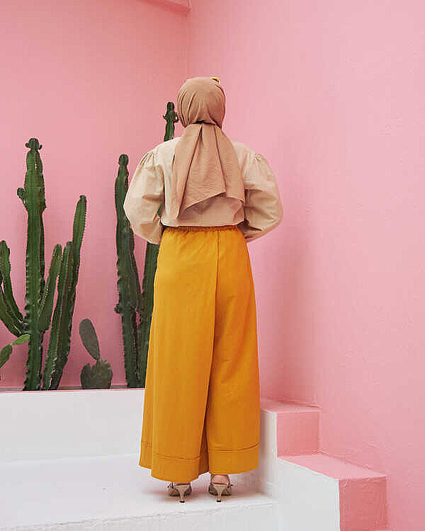 1155-Ancelina Pantolon Etek Hardal - 8