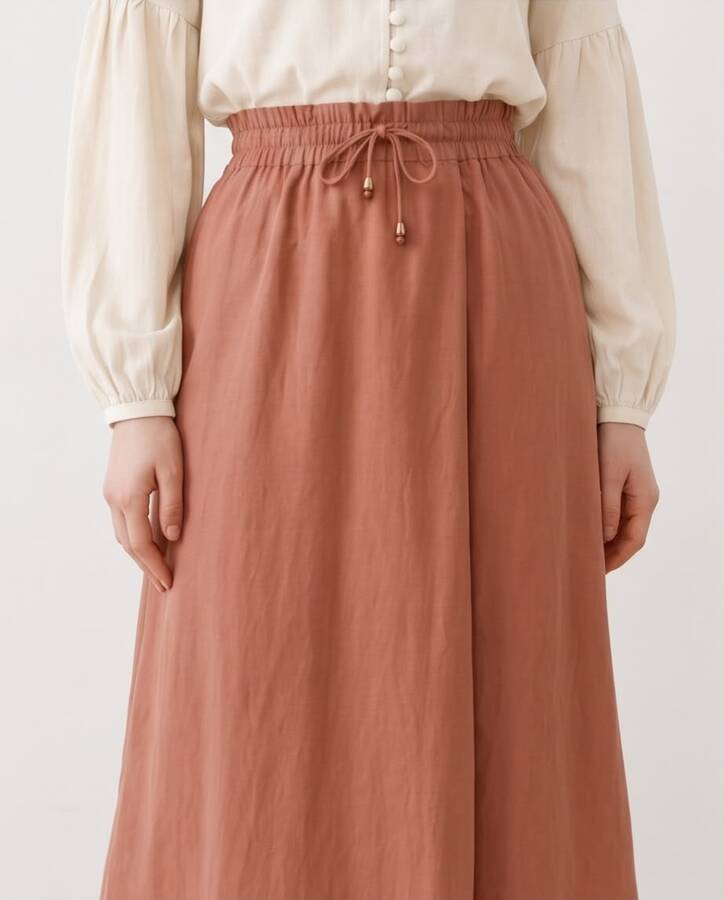 1155-Ancelina Pantolon Etek Somon
