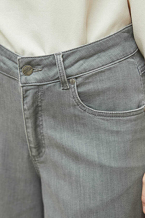 1162-Denim Pantolon Etek Gri - 4