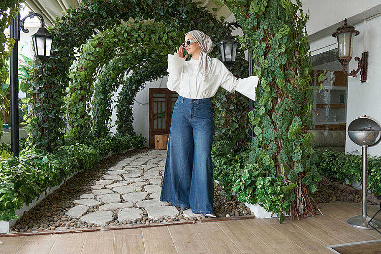 1162-Denim Pantolon Etek Koyu Mavi - 2