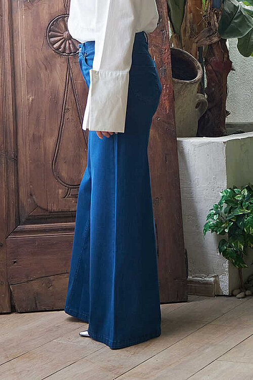 1162-Denim Pantolon Etek Lacivert - 3
