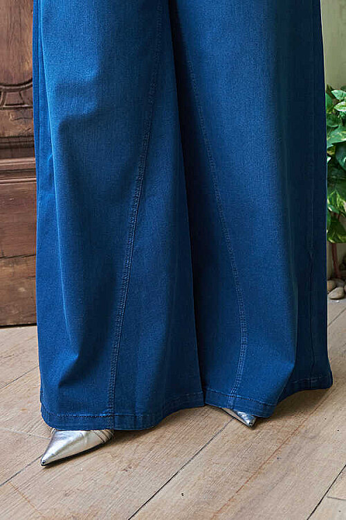 1162-Denim Pantolon Etek Lacivert - 4