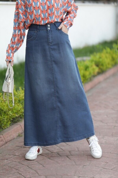 Neways - 2058- Denim Etek Koyu Mavi