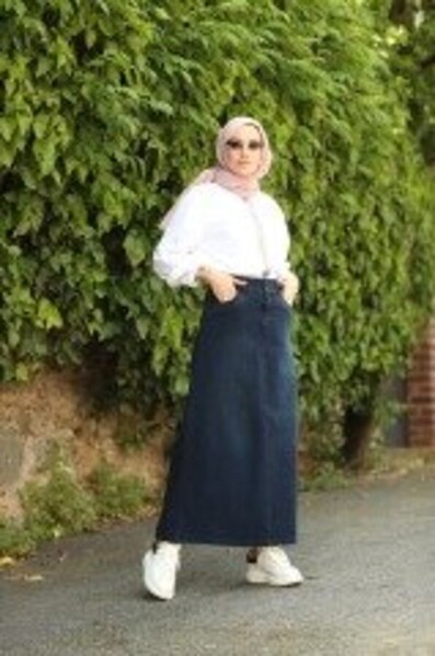 Neways - 2058-DENİM ETEK Lacivert