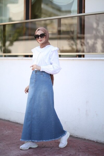 Neways - 2252-Denim Etek Koyu Mavi Neways - 2252-Denim Etek Koyu Mavi