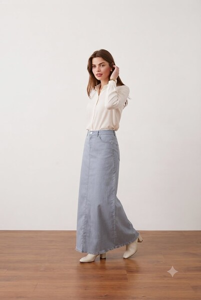 Neways - 2252-Denim Etek Mavi
