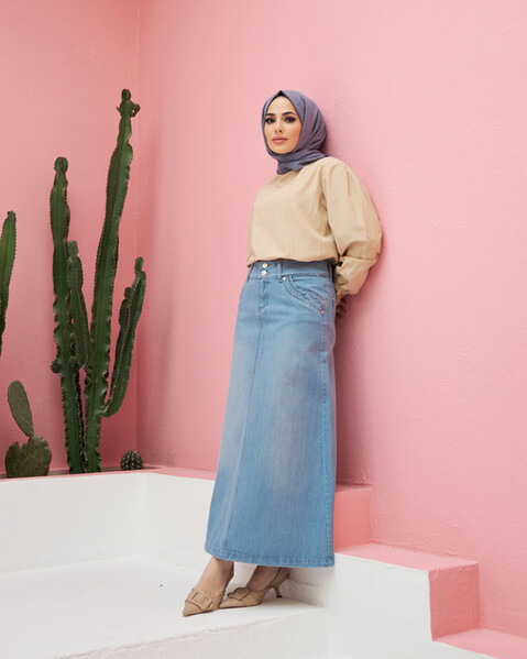 Neways - 2269-Denim Etek Mavi