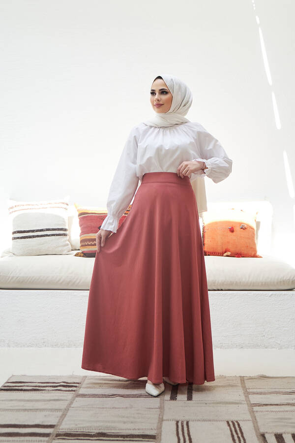 2270-Ancelina Mevlana Etek Gül Kurusu