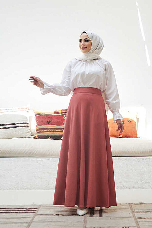 2270-Ancelina Mevlana Etek Gül Kurusu - 4
