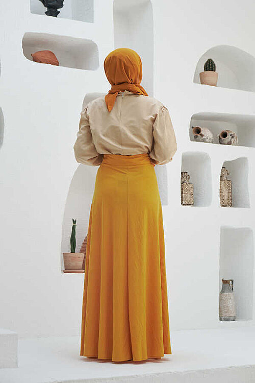2270-Ancelina Mevlana Etek Hardal - 4