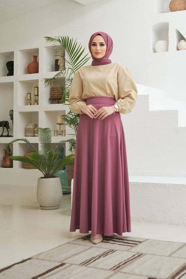 2270-Ancelina Mevlana Etek Lila