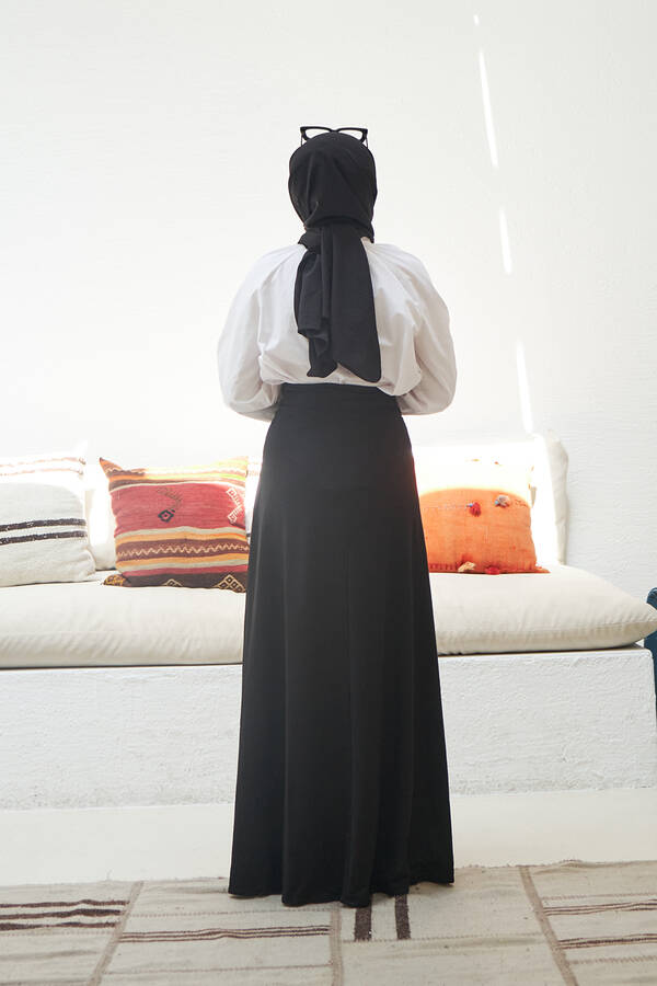 2270-Ancelina Mevlana Etek Siyah