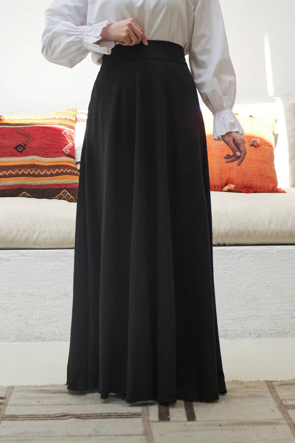 2270-Ancelina Mevlana Etek Siyah