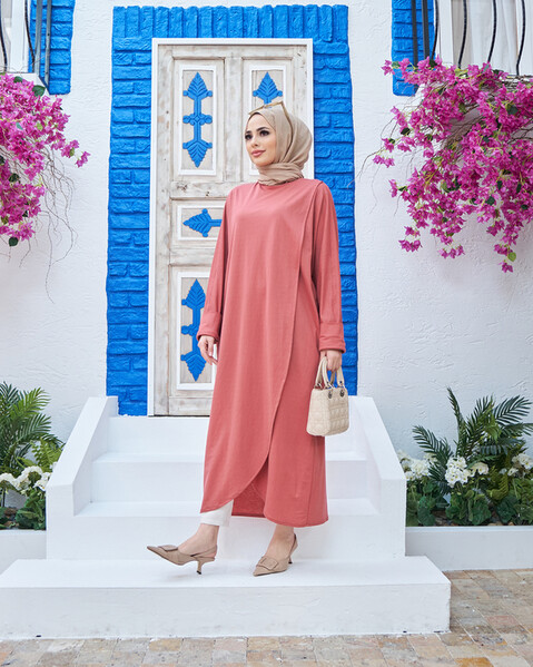 Neways - 6394-Ancelina Standart Tunik Gül Kurusu