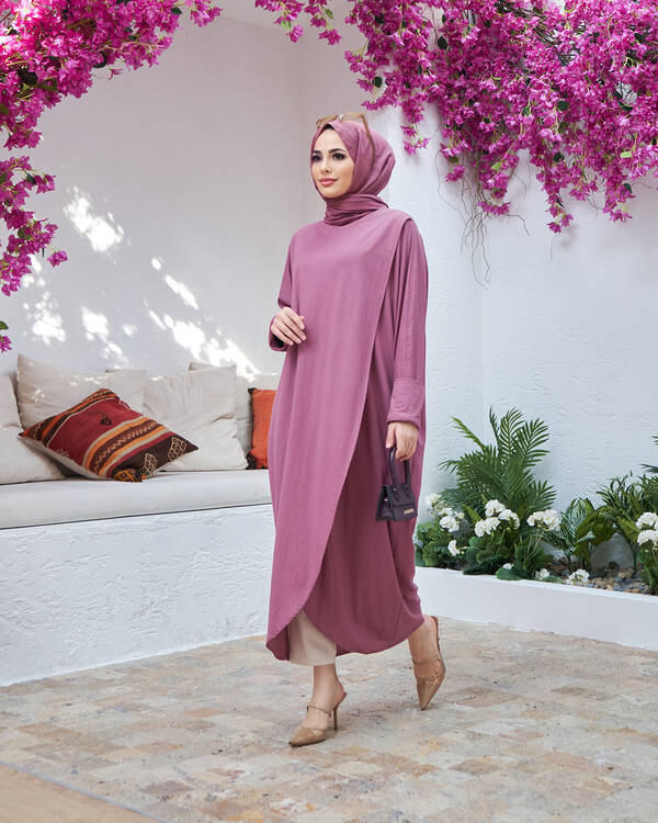 6394-Ancelina Standart Tunik Lila