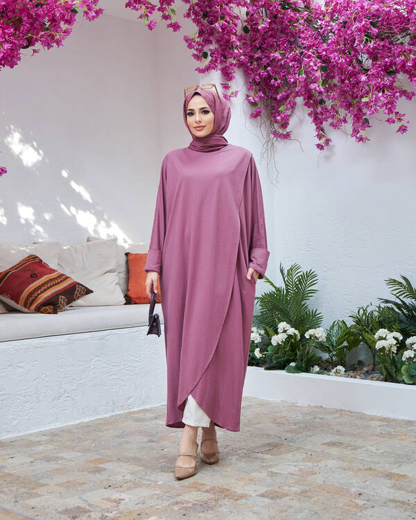6394-Ancelina Standart Tunik Lila
