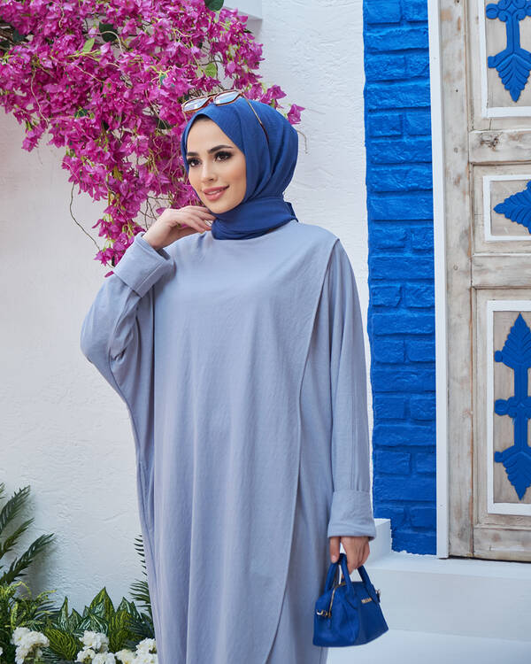 6394-Ancelina Standart Tunik Mavi