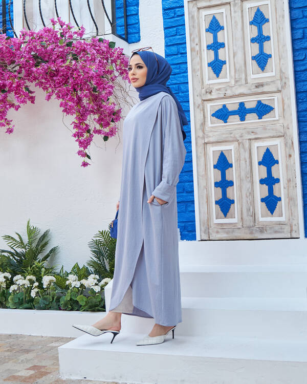 6394-Ancelina Standart Tunik Mavi