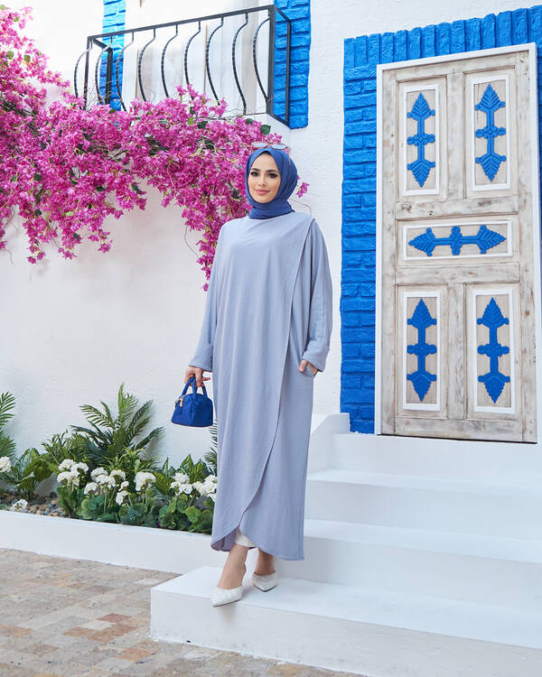 6394-Ancelina Standart Tunik Mavi