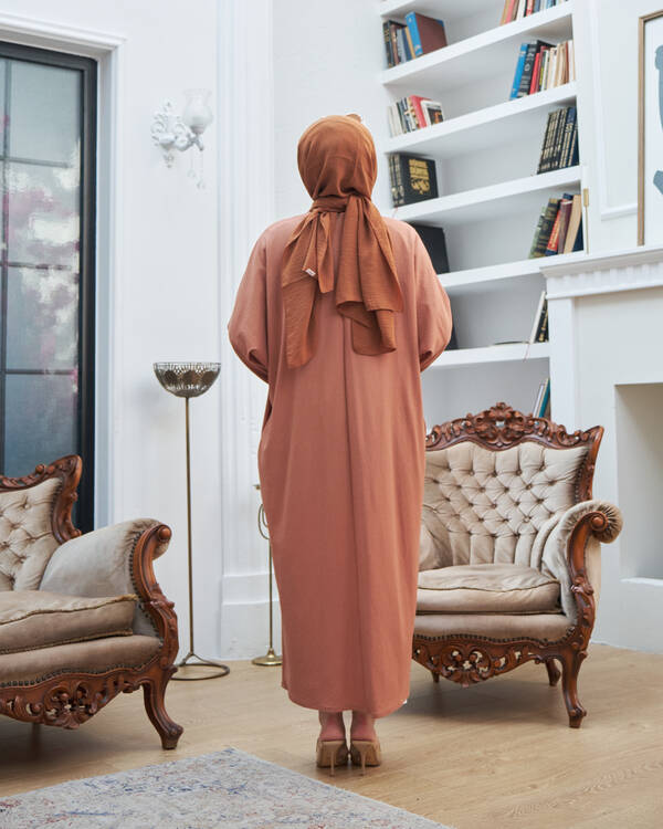 6394-Ancelina Standart Tunik Somon