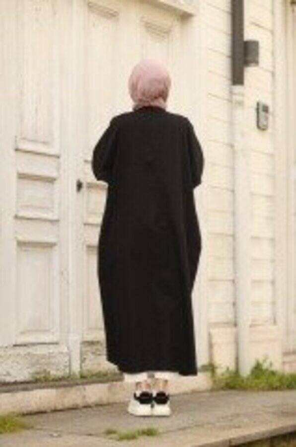 6394-Denim Standart Salaş Tunik Siyah