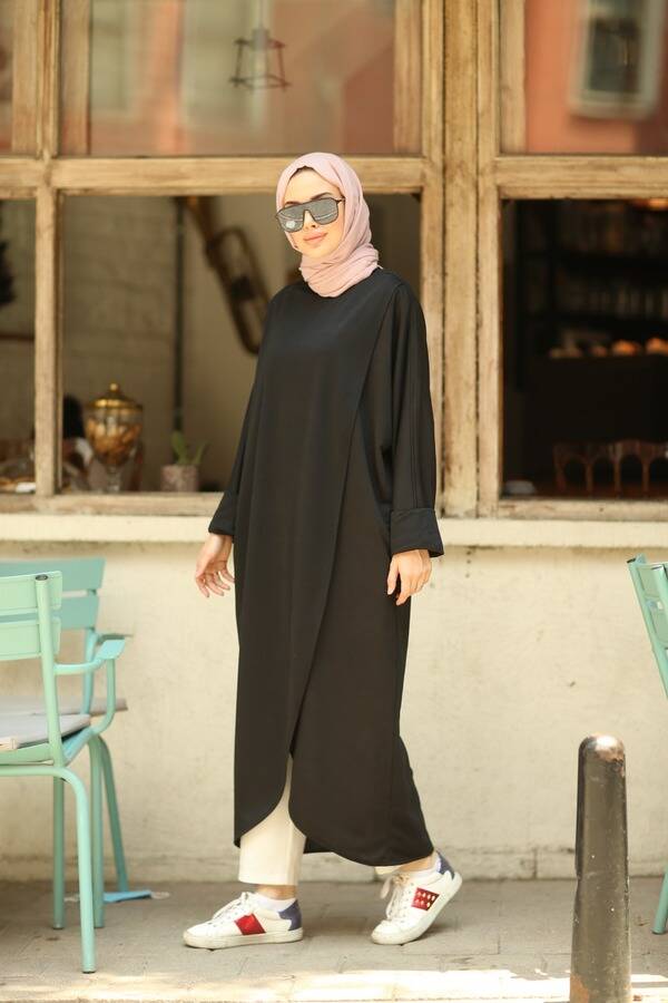 6394- PNY Standart Salaş Tunik Siyah