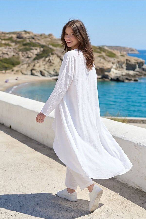 6394-Standart Tunik Beyaz