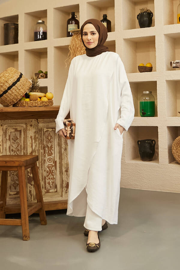 6394-Standart Tunik Beyaz