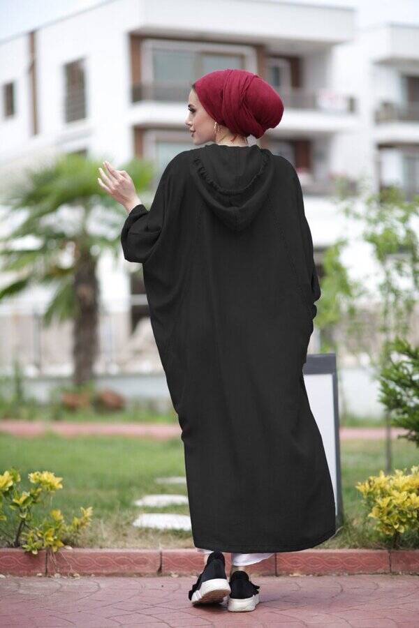 6465-Denim Standart Salaş Tunik Siyah