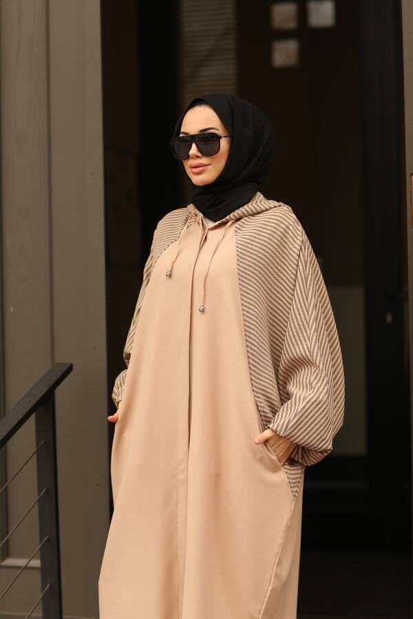 6465- Standart Yarasa Tunik Bej