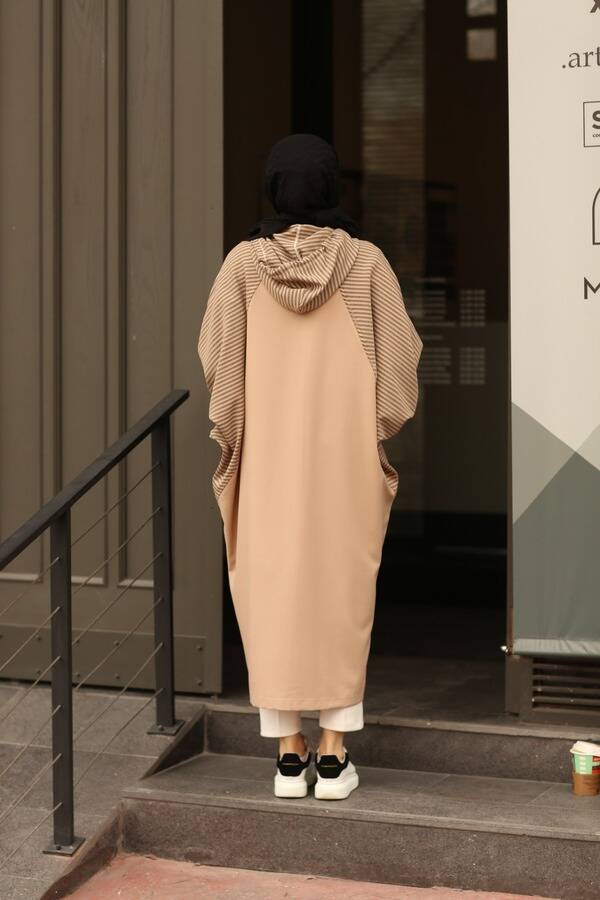 6465- Standart Yarasa Tunik Bej