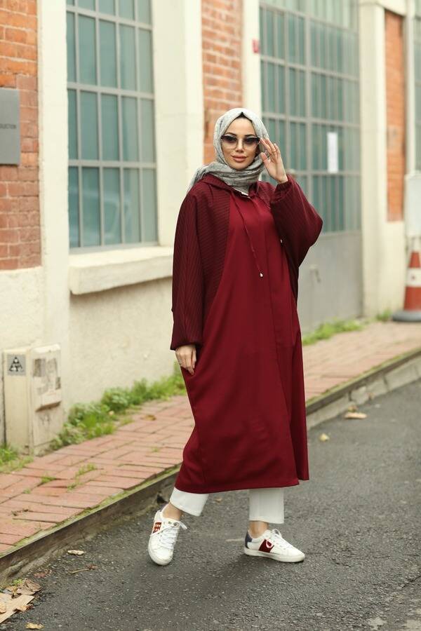 6465- Standart Yarasa Tunik Bordo
