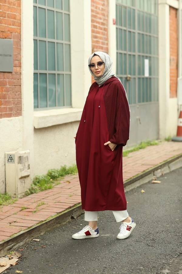 6465- Standart Yarasa Tunik Bordo