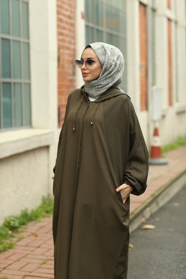 6465- Standart Yarasa Tunik Haki