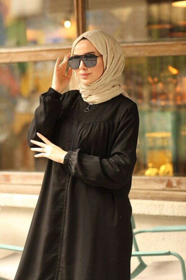 6470-Denim Parça Boya Tensel Ferace Siyah