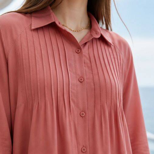 6502 - ANCELİNA NERVÜRLÜ FERACE Gül Kurusu