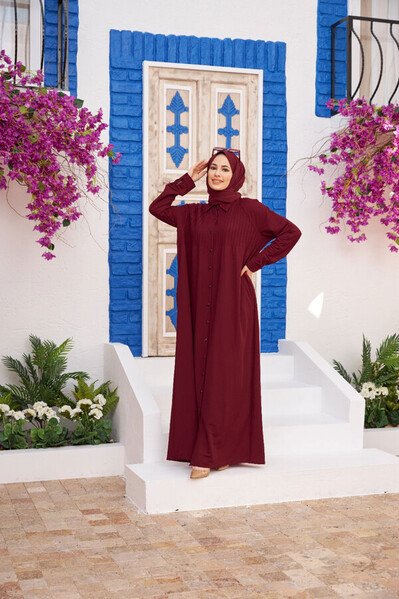 Neways - 6502 - ANCELİNA NERVÜRLÜ FERACE Bordo