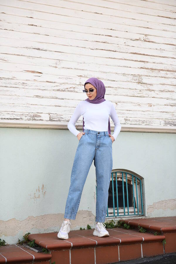 6504-DENİM PANTOLON Mavi