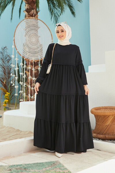 Neways - 6510-Sofiya Büzgülü Elbise Lacivert
