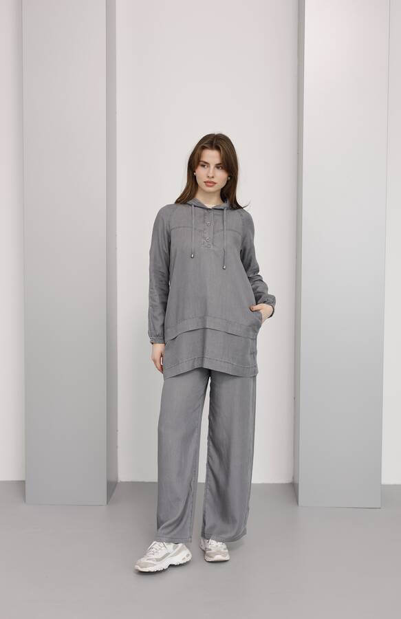 6540-Tensel İkili Takım Gri