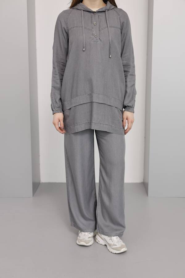 6540-Tensel İkili Takım Gri