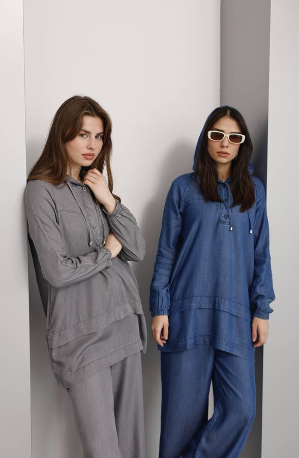 6540-Tensel İkili Takım Gri