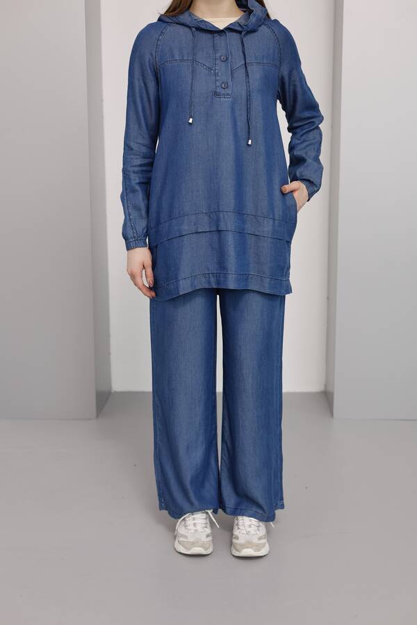 6540-Tensel İkili Takım Koyu Mavi